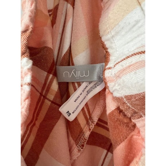 Simons Miyu Plaid Organic Cotton Pyjama Pants Orange/White ( S ) - Picture 3 of 3